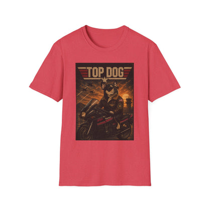 Top Dog Frenchie Tee — French Bulldog on Kawasaki Ninja (Top Gun Style)