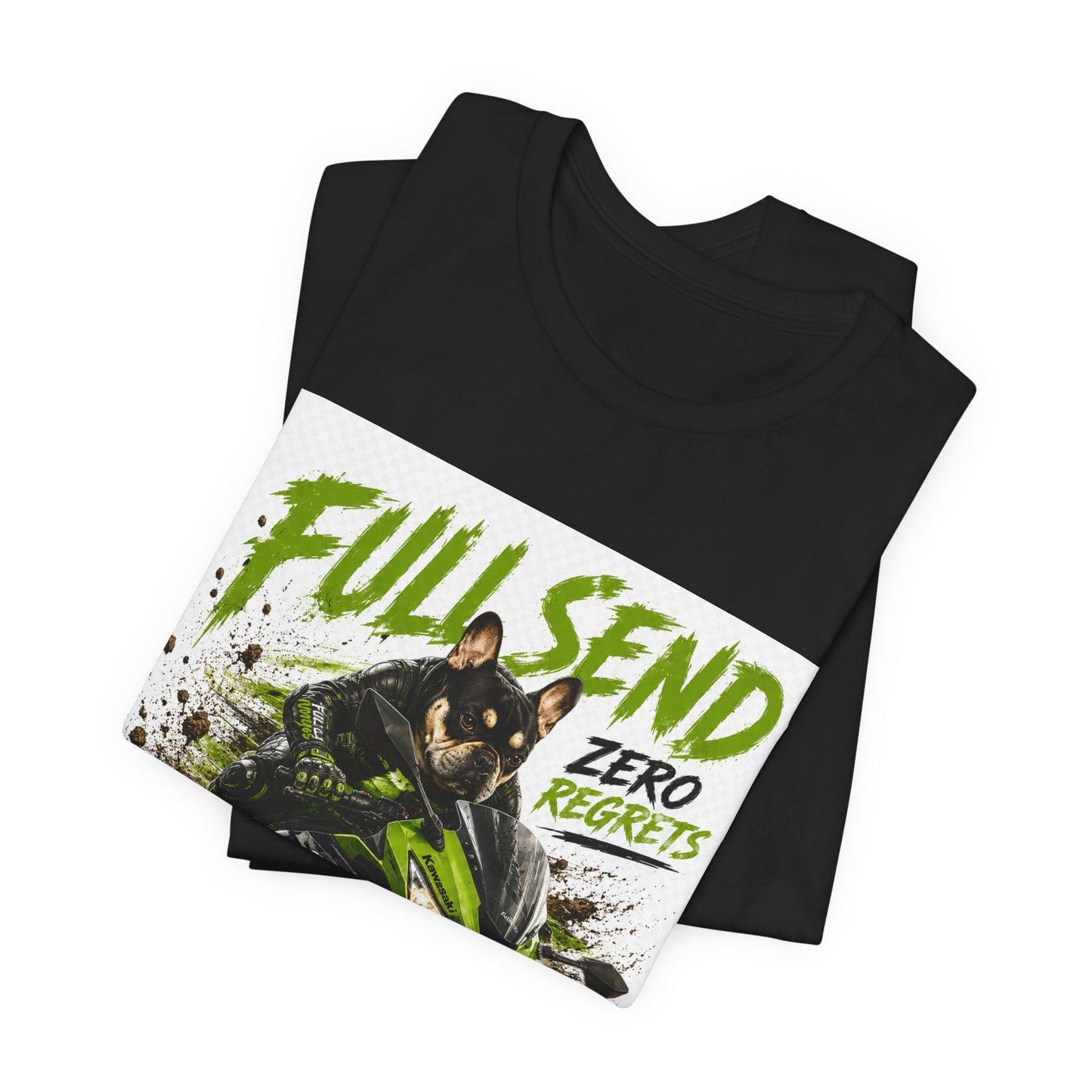 Full Send Zero Regrets Motorcycle Tee | Sportbike Dirt Splash Graphic