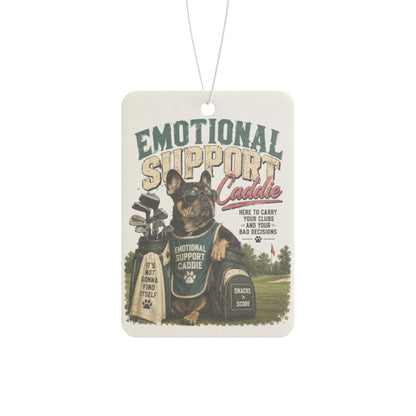 Emotional Support Caddie Car Air Freshener – Funny Golf Dog Scented Ornament
