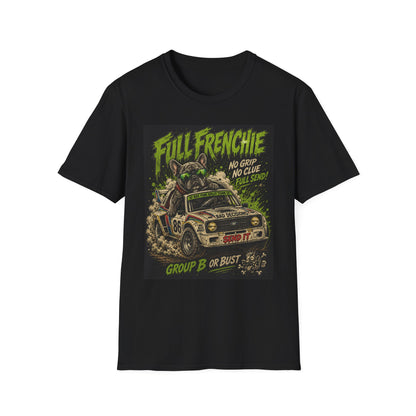 French Bulldog Group B Rally T-Shirt | Funny Racing Dog Motorsport Graphic