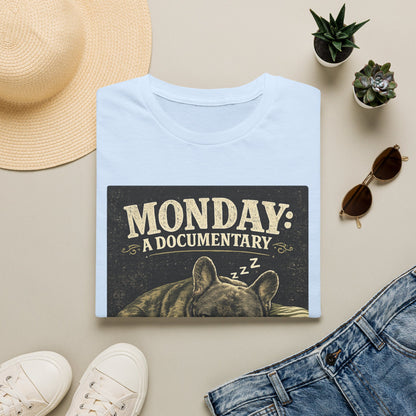 Monday: A Documentary Frenchie Graphic Tee | Funny Sleepy Dog Shirt