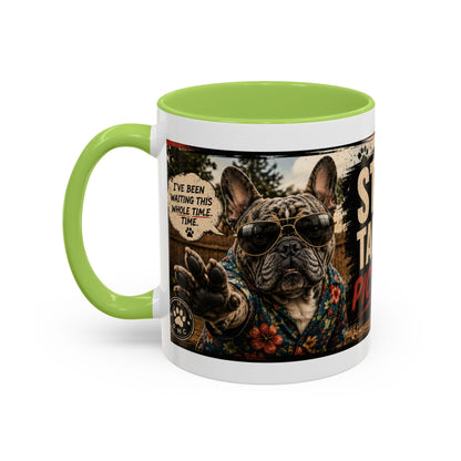 Stop Taking Pictures Throw the Ball Coffee Mug — Funny Dog Lover Accent Mug