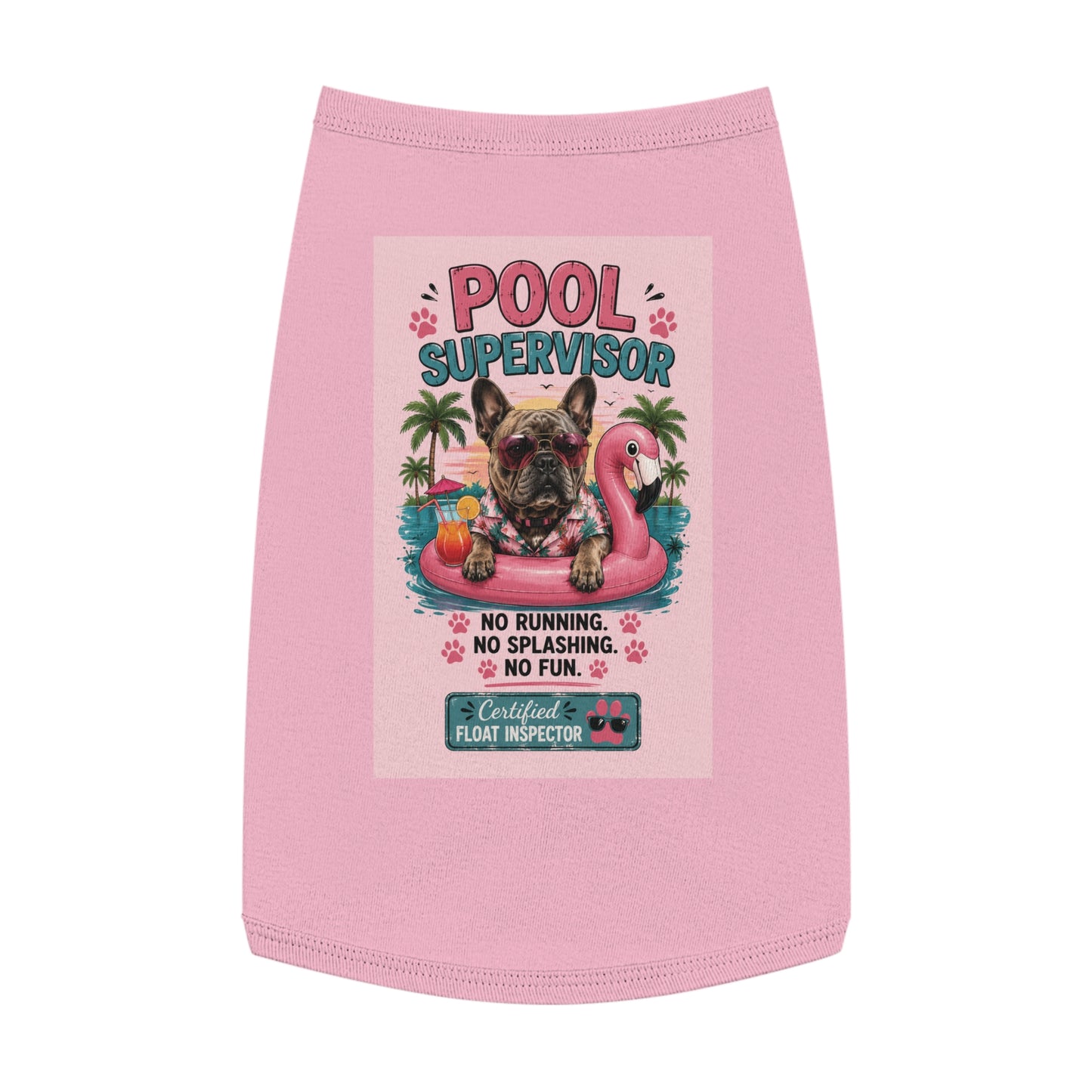 Pet Tank Top — "Pool Supervisor" Dog Floatie Tank for Small Dogs