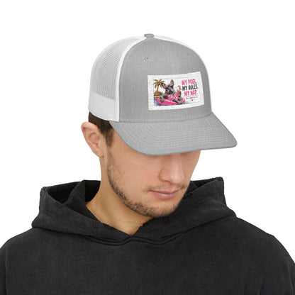 French Bulldog Pool Hat | My Pool My Rules Snapback Trucker Cap