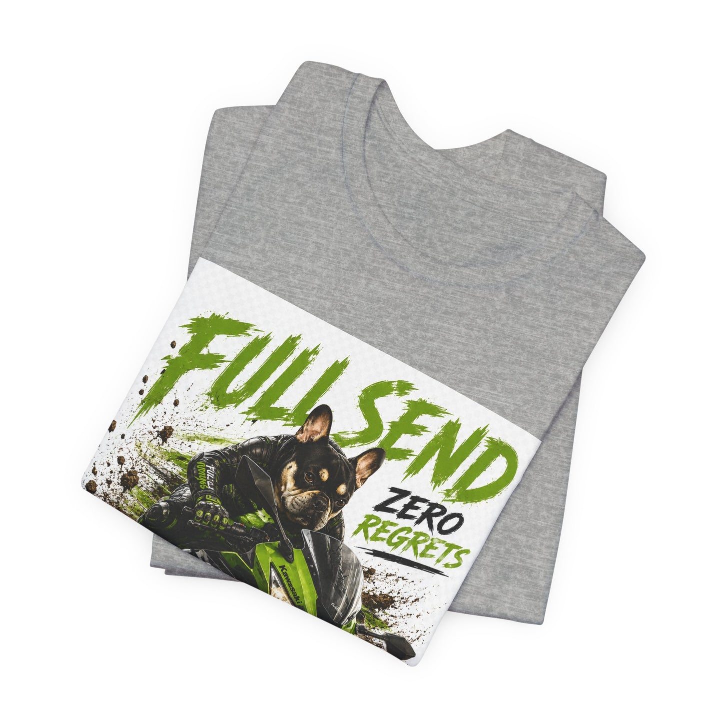Full Send Zero Regrets Motorcycle Tee | Sportbike Dirt Splash Graphic