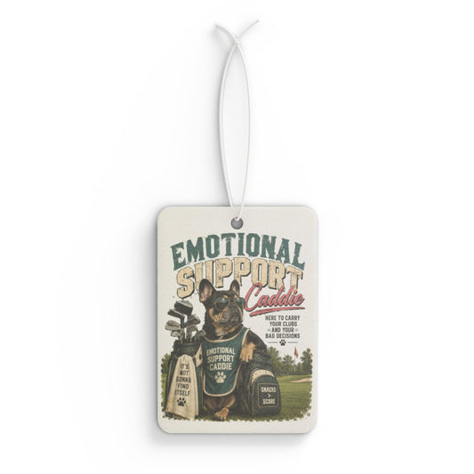 Emotional Support Caddie Car Air Freshener – Funny Golf Dog Scented Ornament
