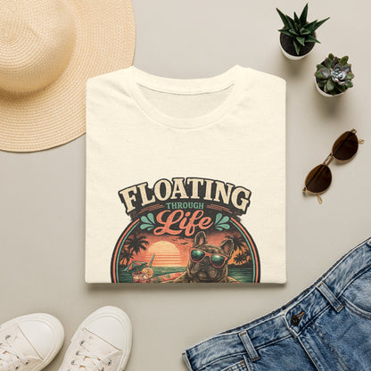 French Bulldog Sunglasses Sunset Ice Cream Float T-Shirt | Beach Vibes