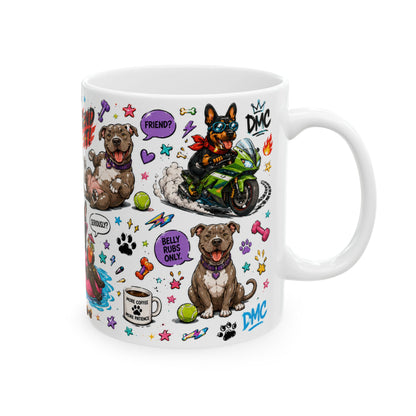 French Bulldog Sticker Collage Mug | Ceramic Coffee Cup