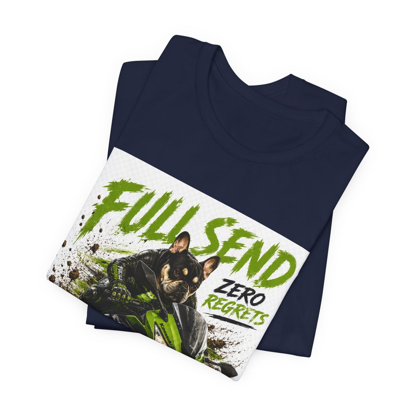 Full Send Zero Regrets Motorcycle Tee | Sportbike Dirt Splash Graphic